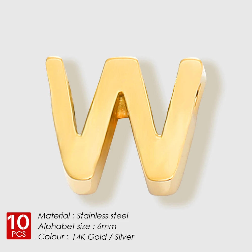 EManco 10PCS Minimalist Style Stainless Steel 26-Letter Pendant for Custom Name Jewelry Commute Social Casual Fashion Accessory