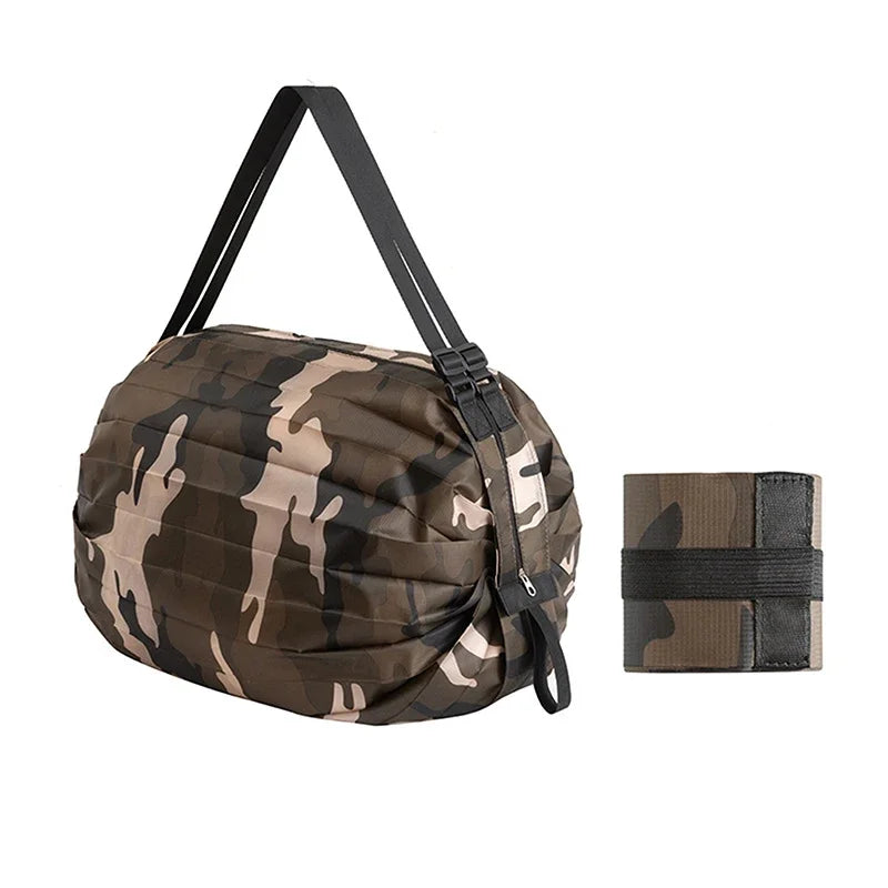 Portable Foldable Camouflage Grocery Tote Large Capacity Reusable Shopping Handbag With Handle Outdoor Travel Storage Bag
