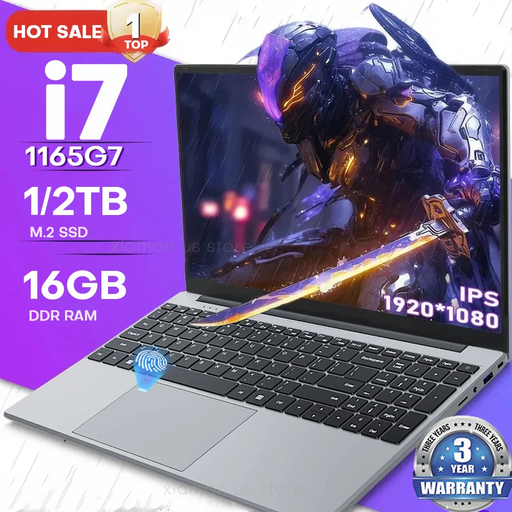 2026 Laptop Computer Intel Core i7 1165G7 Windows 11 Pro Notebook PC 16GB RAM 512GB 1TB 2TB SSD 1080P Office Study Computer PC
