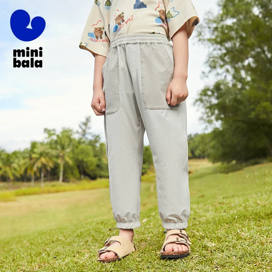 Mini Bala Long Pants Kids Casual Pants 2024 Summer Quick-Dry Cool-Feeling Long Pants