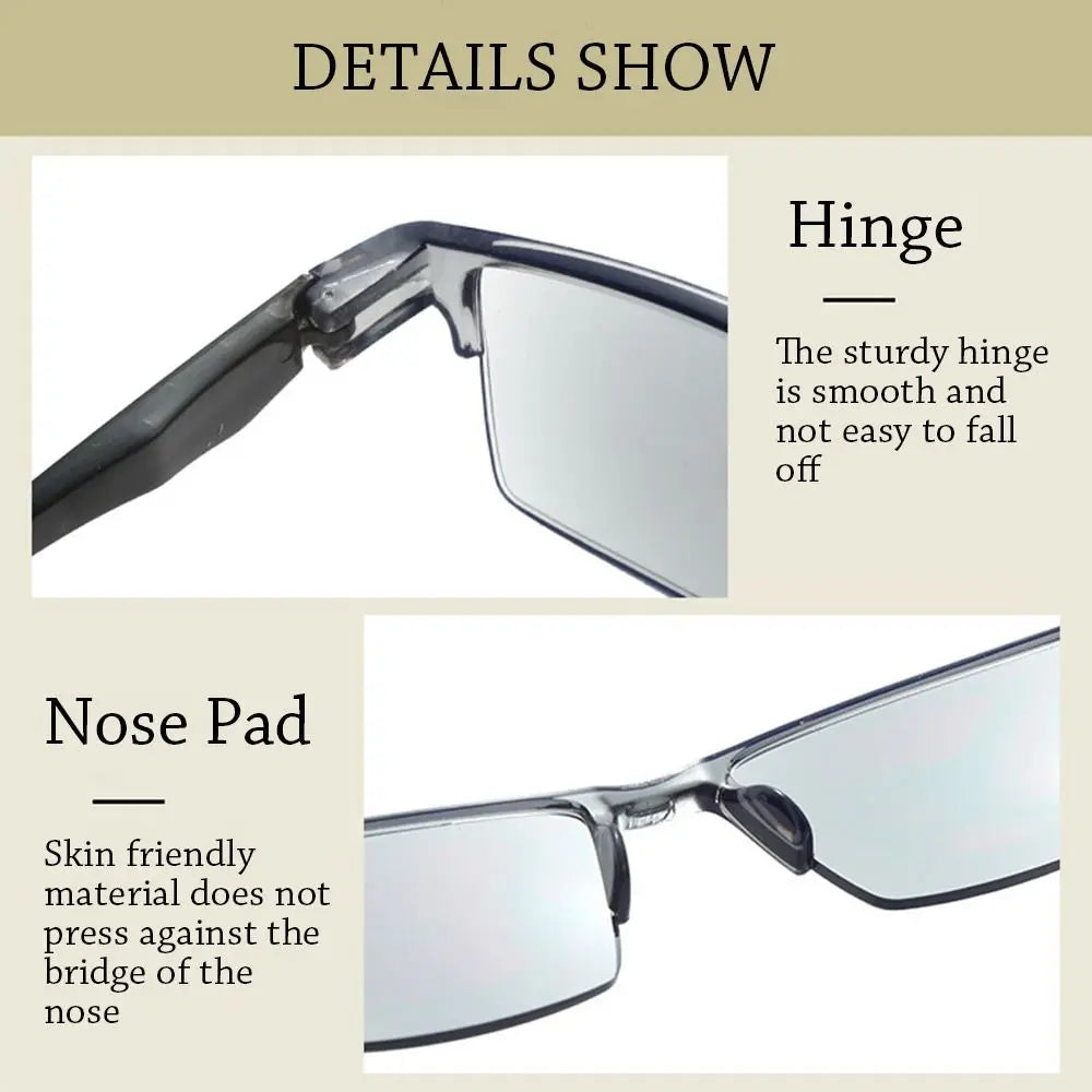 New Anti Blue Ray Reading Glasses Smart Automatic Zoom Presbyopia Eyeglass Autofocus Power +1.0~ +7.0 Half-Rim Computer Eyewear