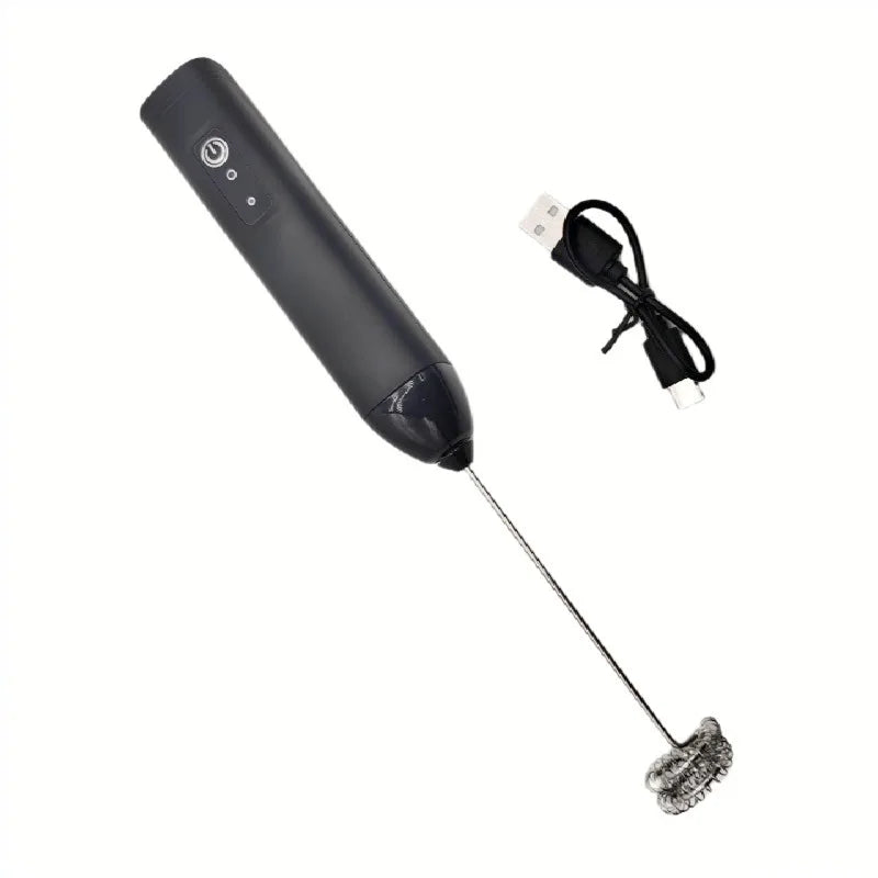 MINI Milk Frother USB Rechargeable 3 Speeds Foam Maker Coffee Whisk Mixer Electric Handle Blender Egg Beater