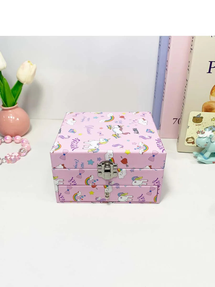 1pc Music Box with Drawer Mirror Rotating Ballet Dancer and pink pony Jewelry Storage for Ring Necklaces Bracelets Birthday Gift