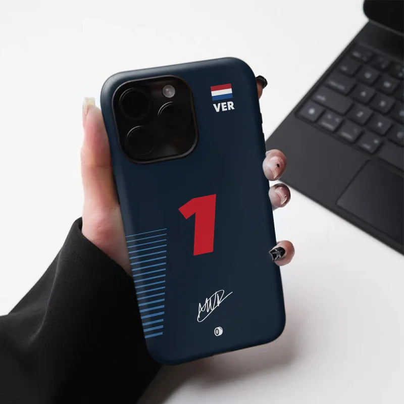 F1 NO.1 simple Phone Case for iPhone16ProMax 15 14 14 12mini 7Plus XR 2in1 tough glossy case