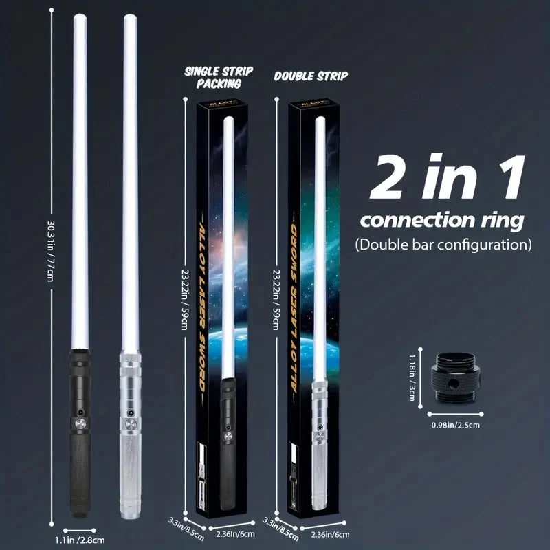 Upgraded Version Gravity Sensing Light Saber 2 In 1 15-color Metal Laser Sword Rechargeable Toy Party Glow Sword,Halloween And C