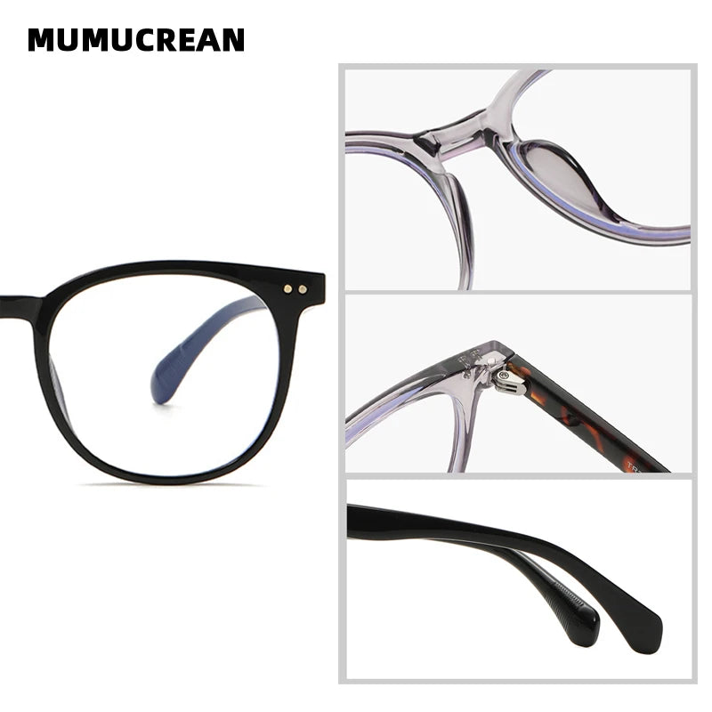 New TR round frame anti-blue light glasses for men and women plain lenses can be fitted with prescription lenses