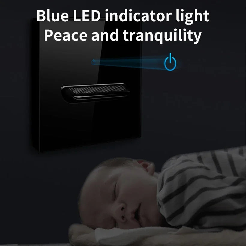 Glass Panel Wall Switch LED European 16a Socket Retro Toggle Light Switch EU UK Standard 2way Socket 1-4gang USB Home Decoration