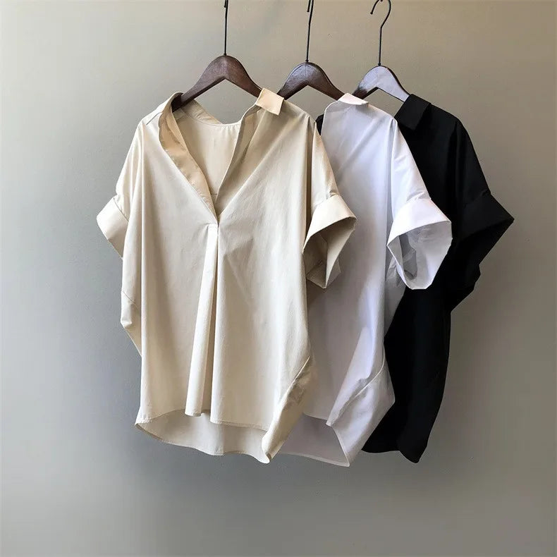 Women Summer Tops Tees Sexy Vintage Blouse Chiffon Ruched Short Sleeve Shirt Ruffles T Shirts Loose Casual Tees