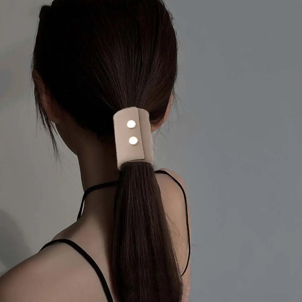 Hair Accessories Girl's Headwear Hair Wrap Korean Style Hair Cuff Ponytail Holder PU Leather Hair Band Women's hair clips