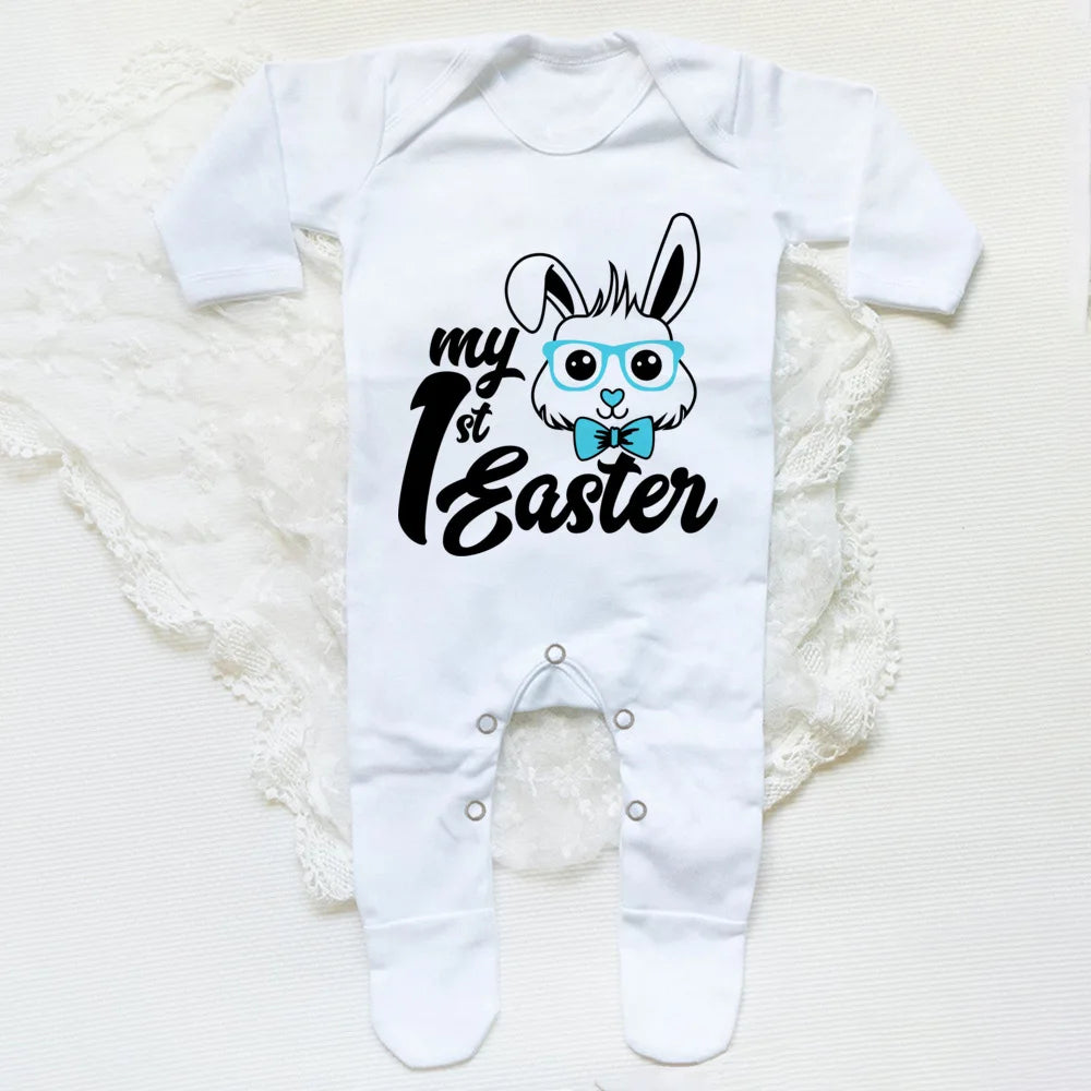 My First Easter Print  Baby Sleepsuit Newbron Babygrow Sleepsuit Baby Girl/ Boy Clothing Infant Easter Day Present  Bodysuits