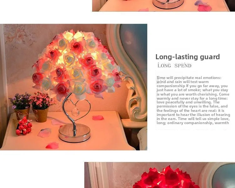 New Creative European Sle Feathers Desk Lamp Bedroom Bede Princ Wedding Room Warm LED Birthday Gift Rose