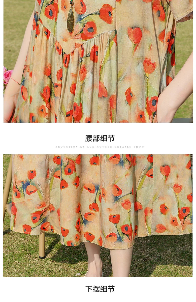 New Fashion Summer Dresses For Women 2025 Elegant Casual Short Sleeve Dress Soild Colour Women Clothing