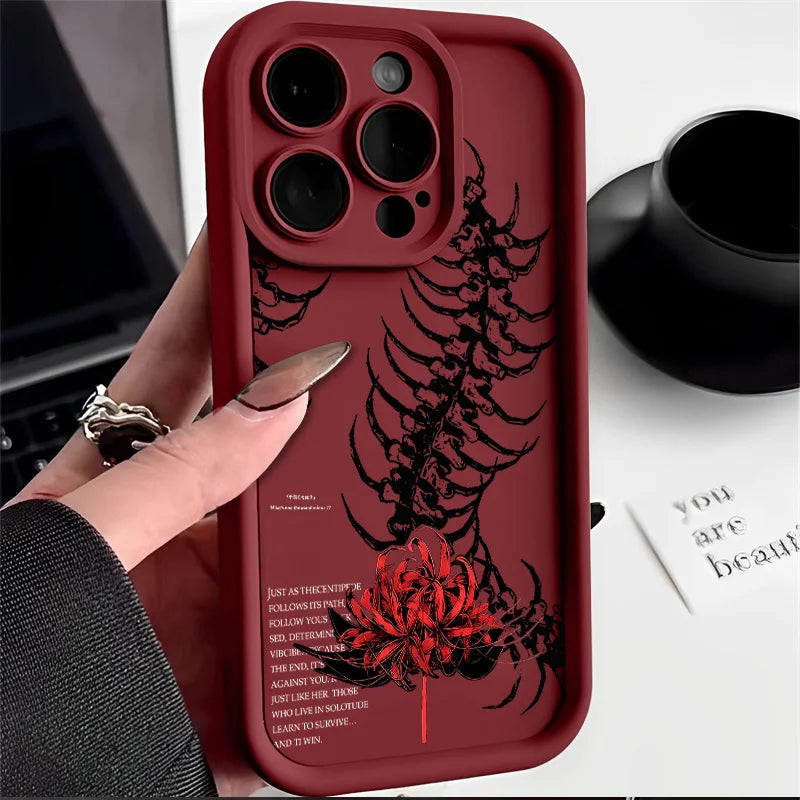 Anime Red Spider Lily T-Tokyo GhoulS Phone Case For IPhone 17 16e 16 15 14 13 12 11 Air Pro Max Mini XR Plus Soft TPU Back Cover