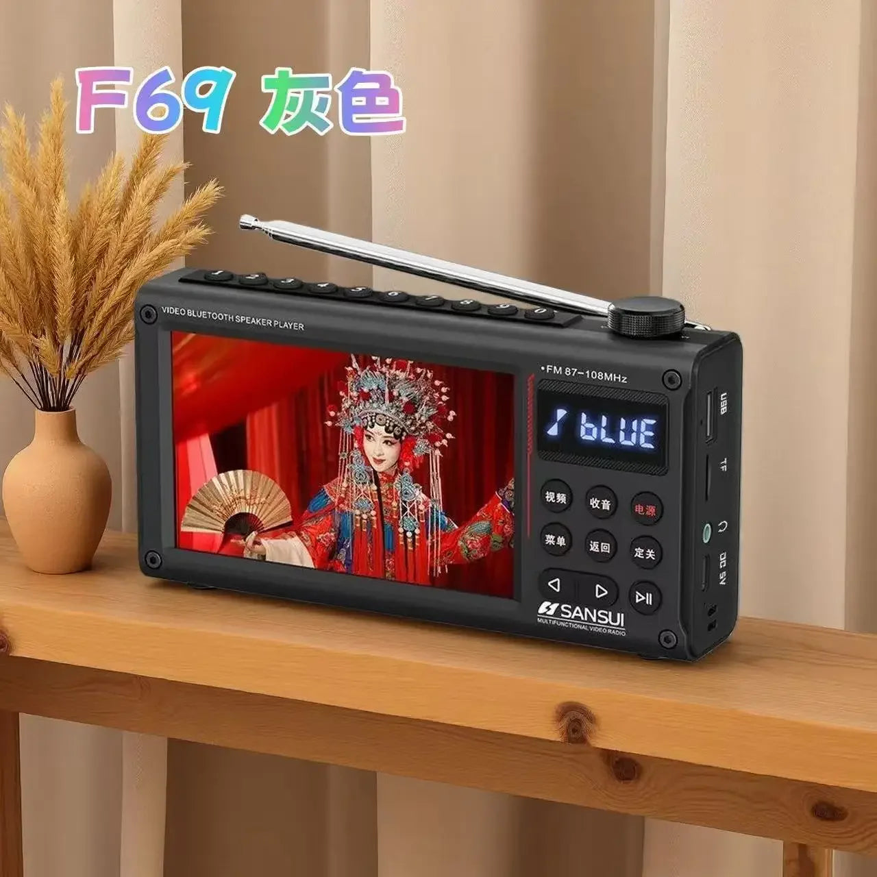 Sansui F70 7-Inch FM Radio MP4 Card Video Player High Definition Screen Multi-purpose Bluetooth E-book Reading Wireless Speaker