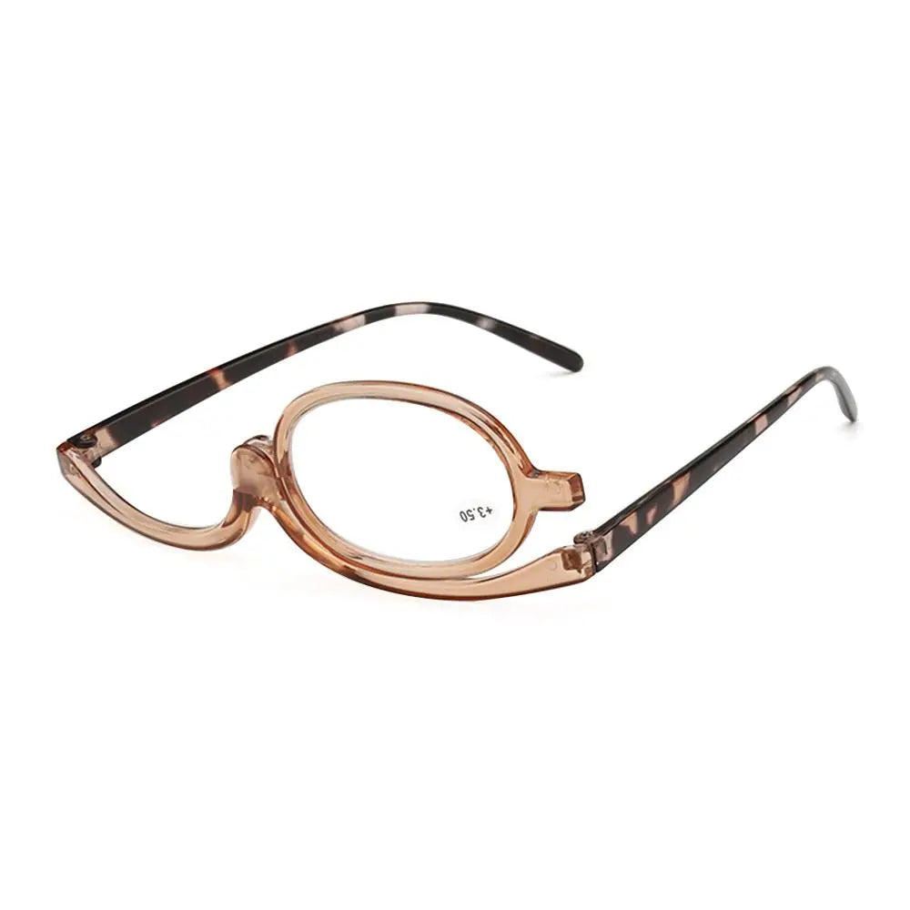 New Rotating Magnifying Makeup Reading Glasses For Women Folding Clamshell Cosmetic Presbyopic Glasses For Elder Unisex