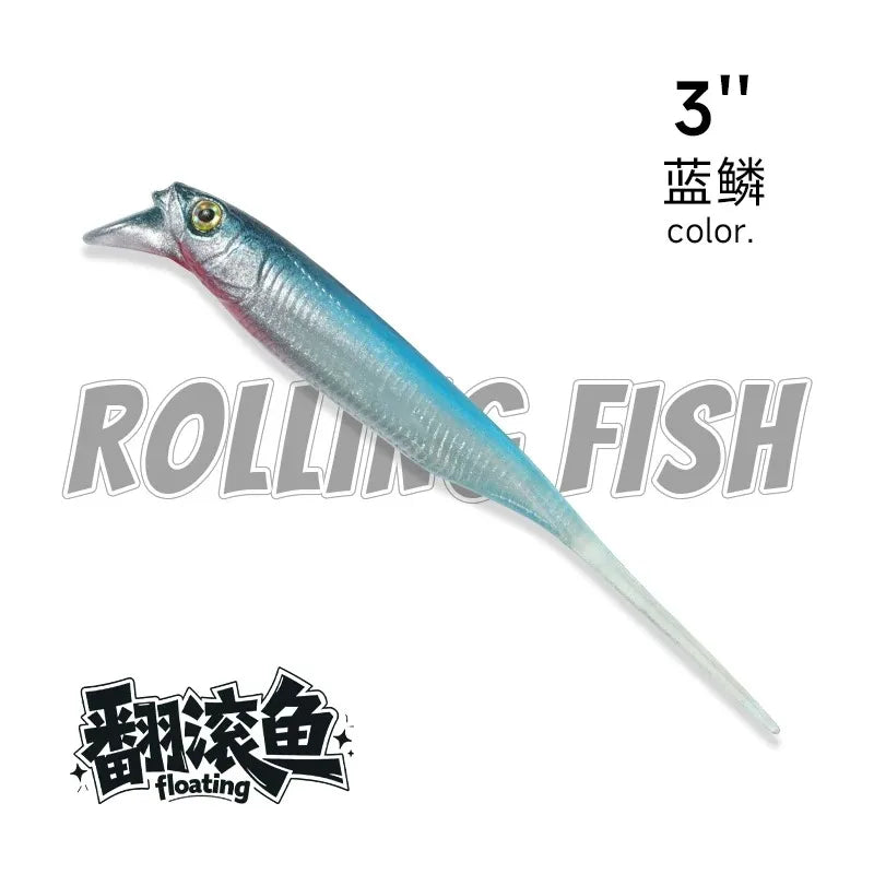 Competition Edition Floating TPE Soft Bait 2.5" 3" Midosto Wacky Rig Lure Rolling Action for High-Pressure Fishing for Bass Pike