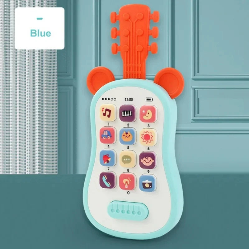 Portable Guitar Phone Toys Baby Music Sound Phones Sleep Toys Analog Phones For Kid Baby Early Education Toys For Children Gifts