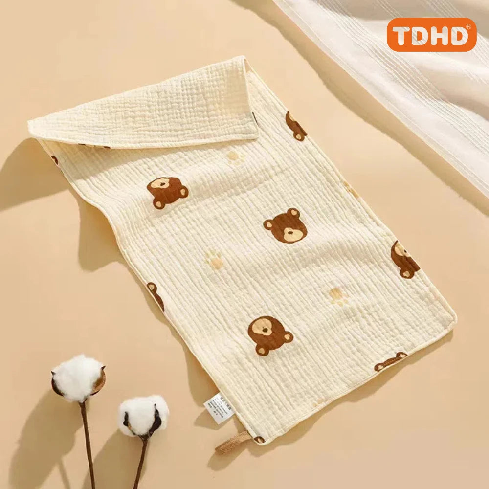 TDHD Cotton Muslin Baby Face Towel Long Burp Cloth for Newborn Kindergarten Hand Towels Infant Drooling Bibs Washcloth Baby Item