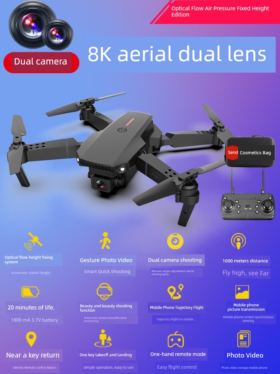 2025 New Arrival Remote Control Aircraft Kids UAV Toy Professional HD Aerial Photography Primary School Student Small Aircraft