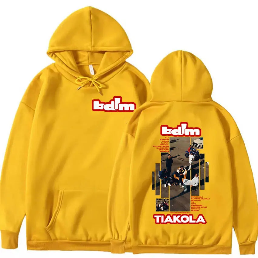 Rapper TIAKOLA Bdim Tour 2025 Album Merch Graphic Hoody Men's Fashion Oversized Sweatshirt Vintage Cozy Fleece Hoodie Streetwear