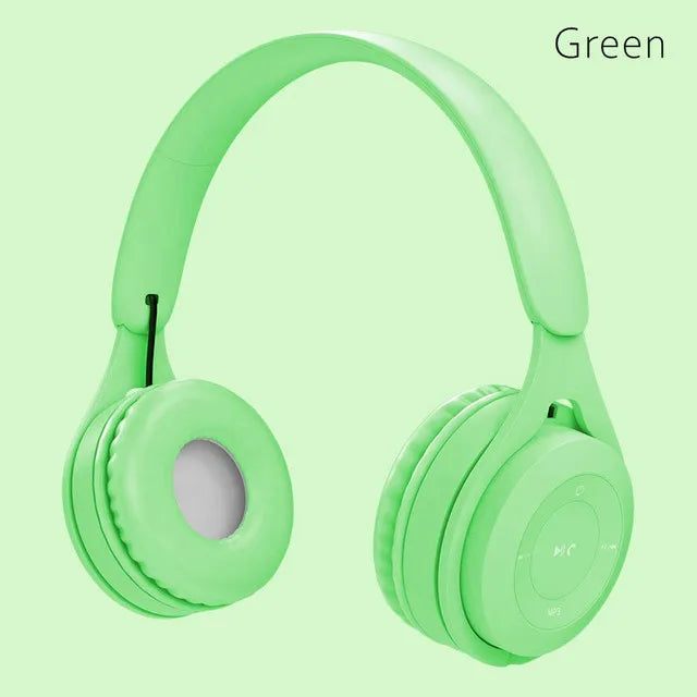 Y08 Macaron Wireless Bluetooth Headband Headphones with Mic Stereo Gaming Headset Gamer Girl Gift for Mobile Tablet