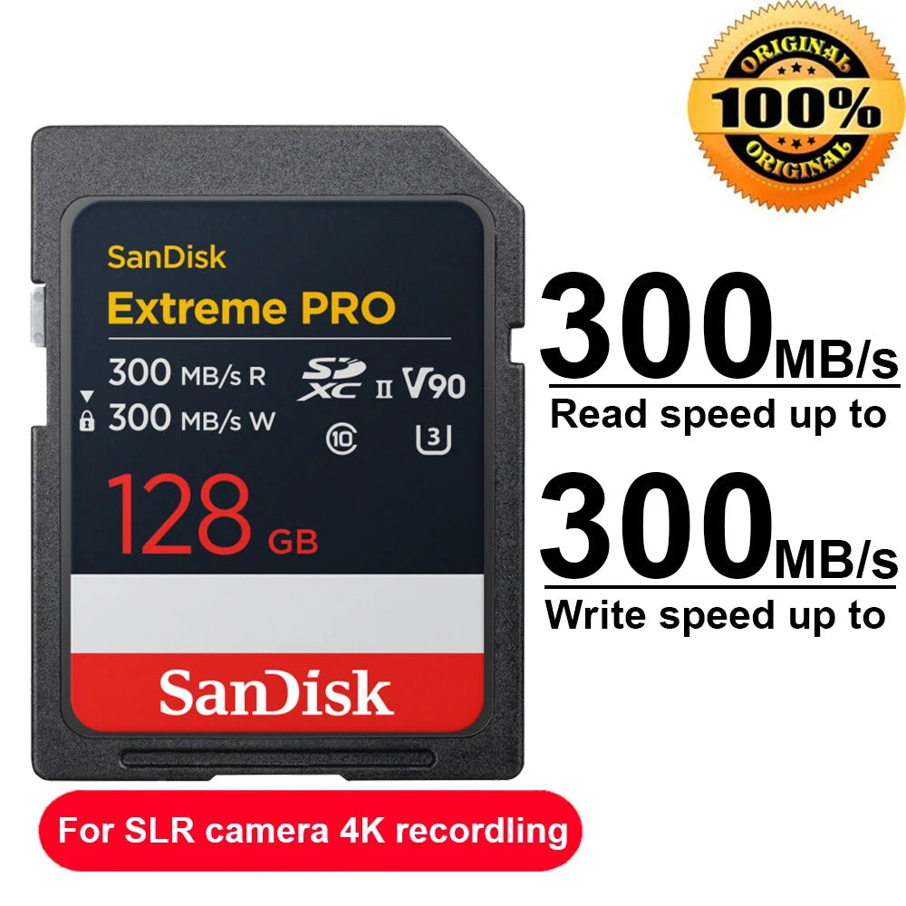 Original Extreme PRO U3 4K 6K 8K C10 V30 V60 V90 SDHC Memory Card SD UHD Video SDXC sd Card UHS-I UHS-II for SLR 3D Canon Camera