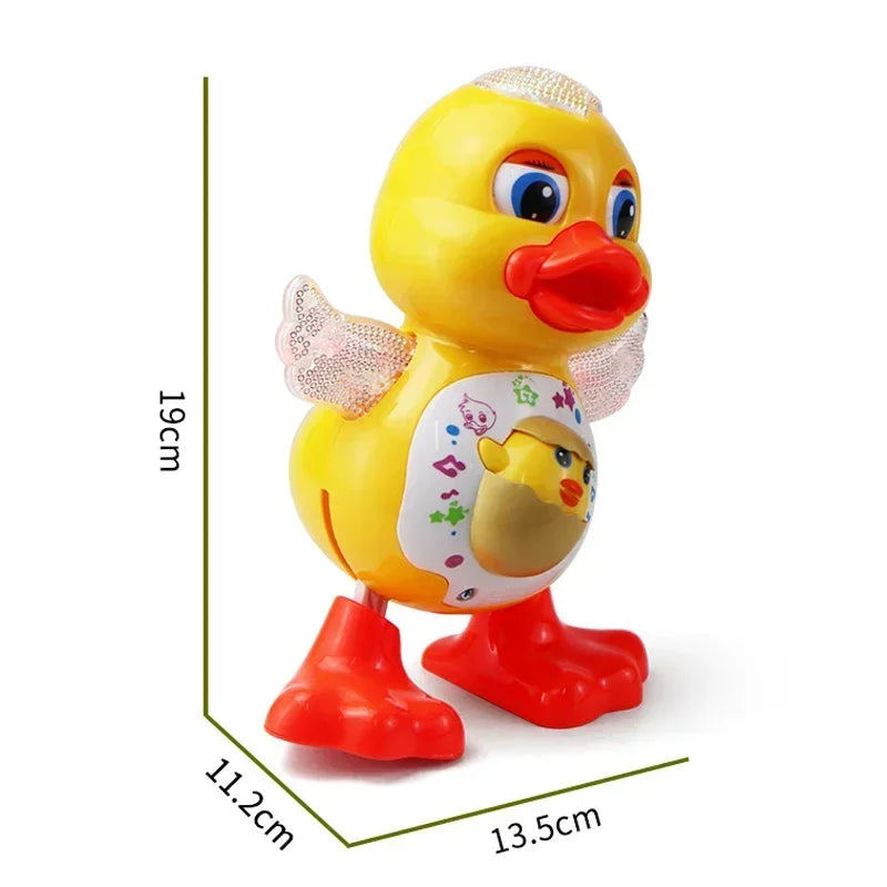 Electric Dancing Duck Funny Blink Eyes Flashing Light Shake The Body Cute Musical Cartoon Animal Educational Toy Children Gift