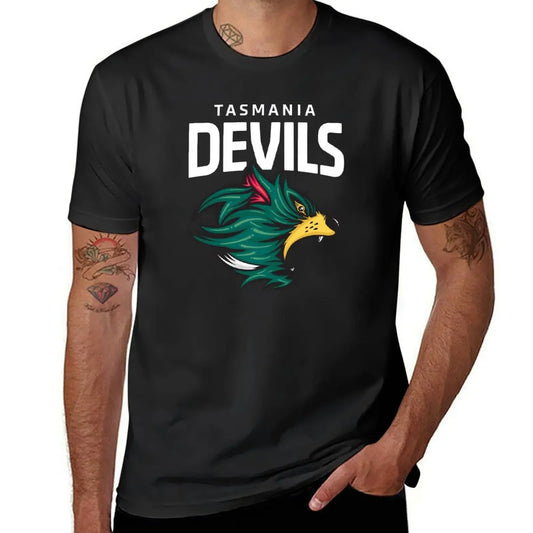 Tasmania Devils Football Club White Lettering T-Shirt summer clothes oversizeds shirts graphic tees cute tops men workout shirt