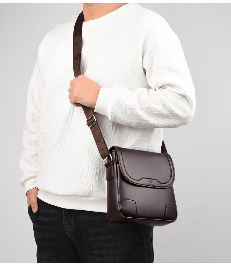 Luxury Brand Men Leather Shoulder Bags Waterproof Business Handbag Travel Tote Crossbody Cross Body Messenger Bag Pack For Male