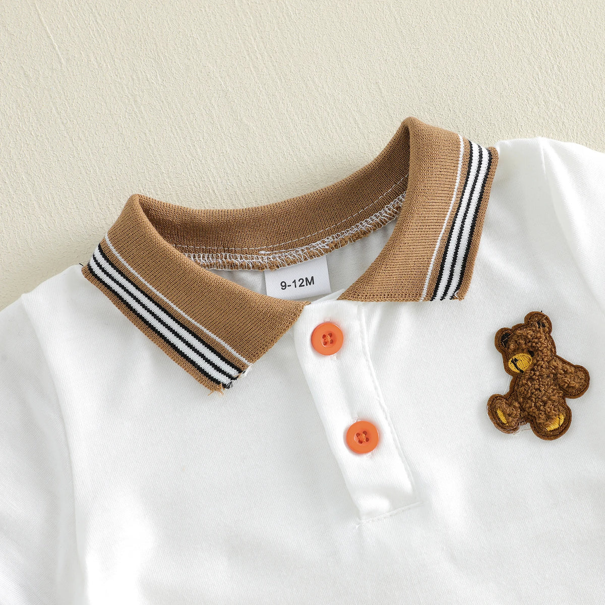 Toddler 2Pcs Baby Boy Summer Outfits Short Sleeve Bear Embroidery T-Shirt + Shorts Set  Clothes