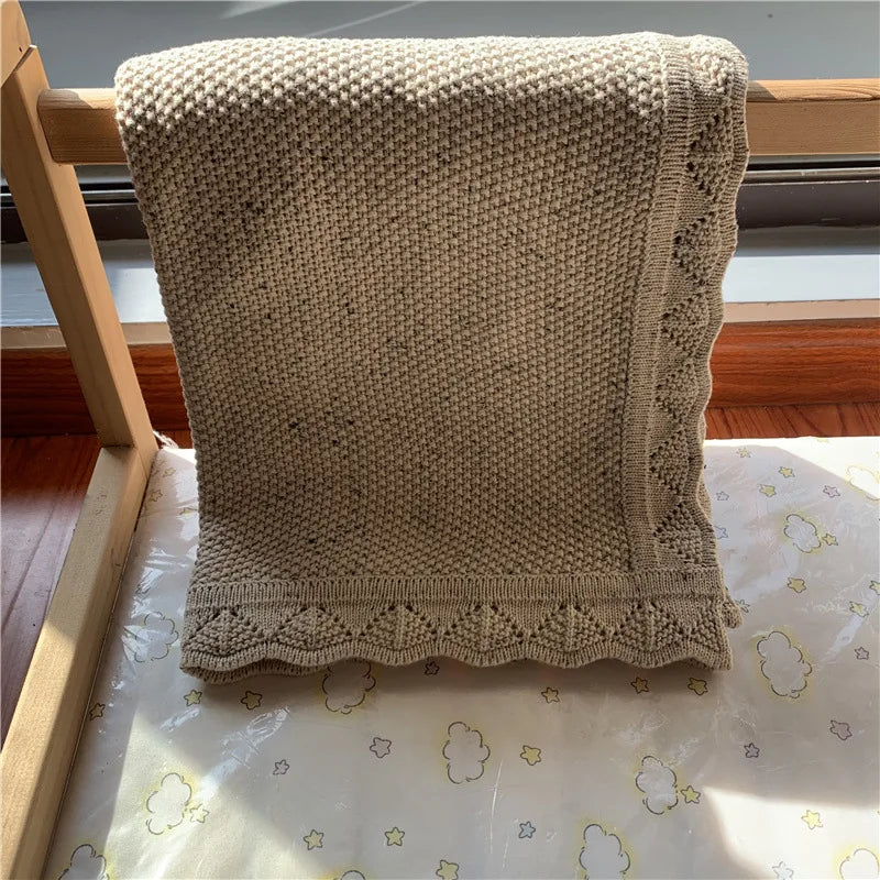Knitted Baby Blankets Newborn Swaddle Wrap Throw Blanket Nordic Cotton Soft Baby Stroller Crib Blanket Nursery Bedding Quilt