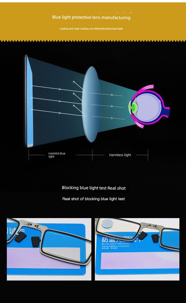Portable Foldable Reading Glasses Fashion Plaid HD Male Presbyopic Glasses Ultra Light Anti Blue-Ray Non-Fatigue Middle-Aged and Elderly