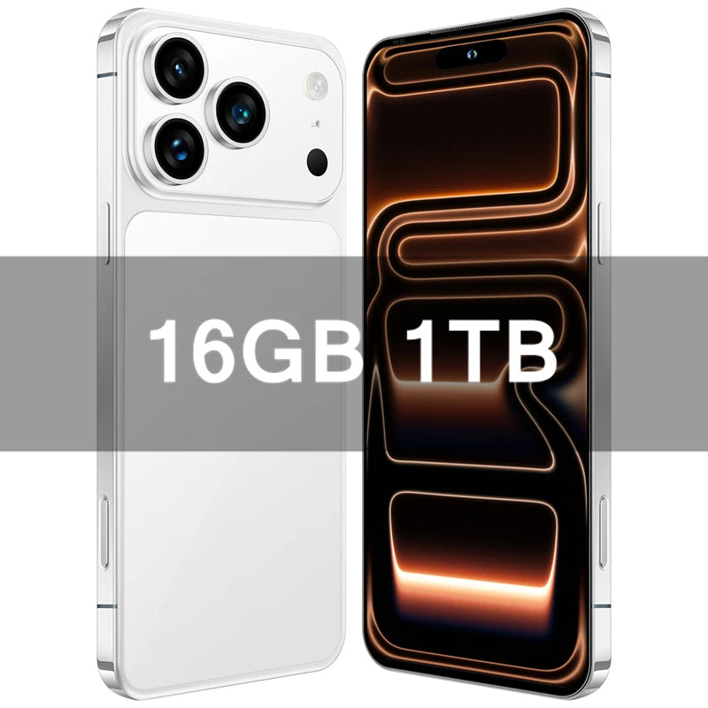 HOT i17 Pro Max Original 2026 7.0HD Global Edition Android 15 Smart Facial Function Dual Card 8000mAh Battery Recognition GG2