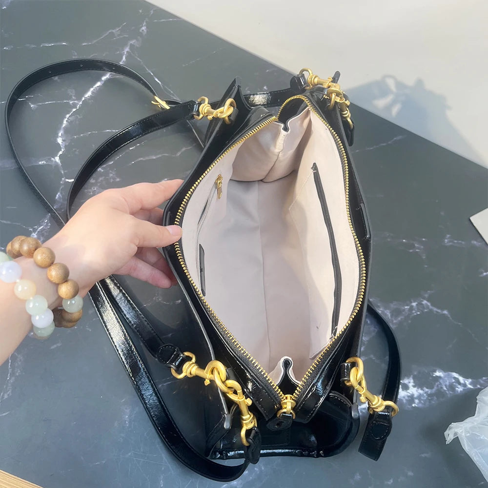 Luxury Designer Lock-Decorated Handbag for Women with Premium PU Leather Single Shoulder Bag And Wallet Crossbody Bag