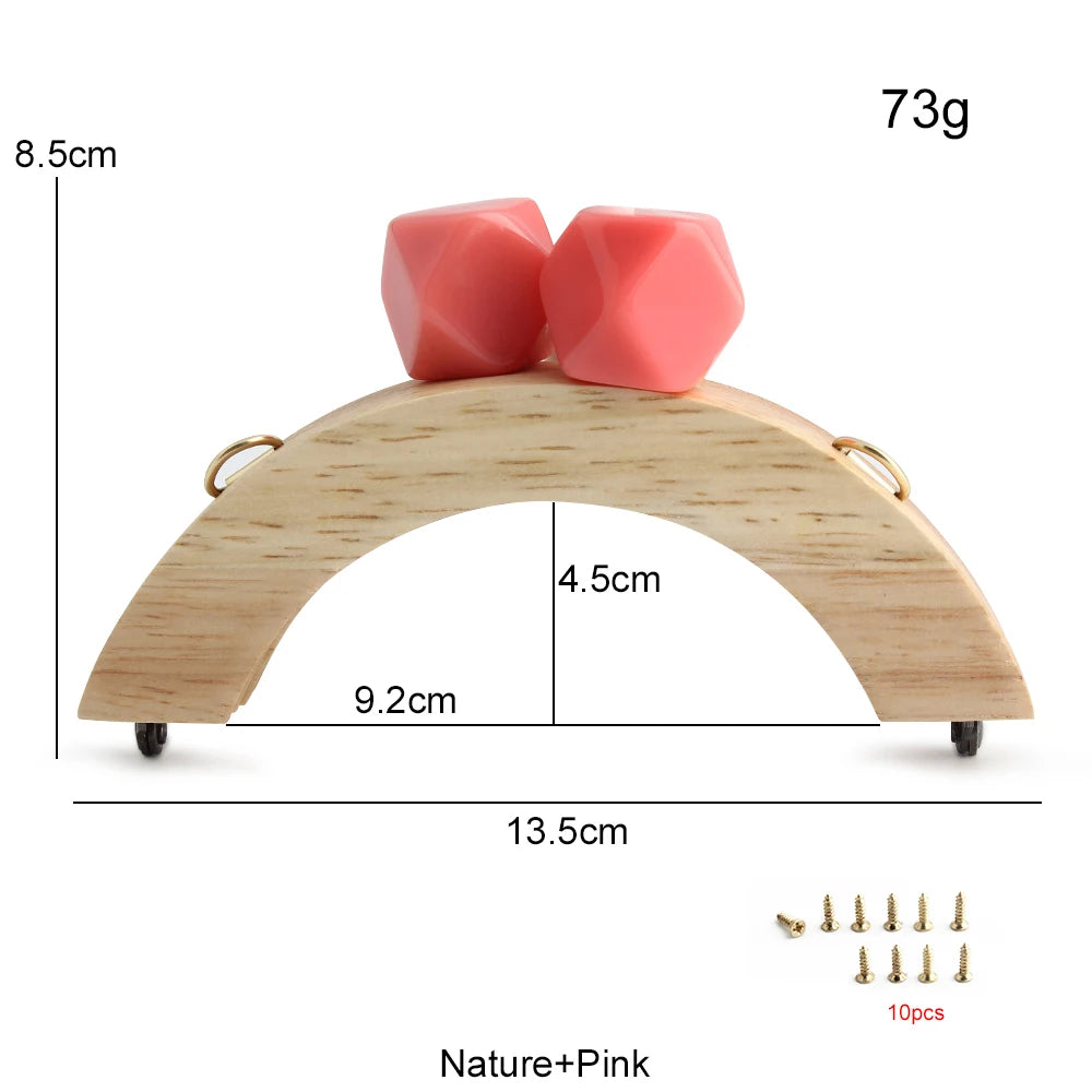 Nolvo World Wooden Bag Handle Closure Kiss Clasp Purse Screws Frame Replace Handbags Wallets Brackets DIY Sewing Accessories