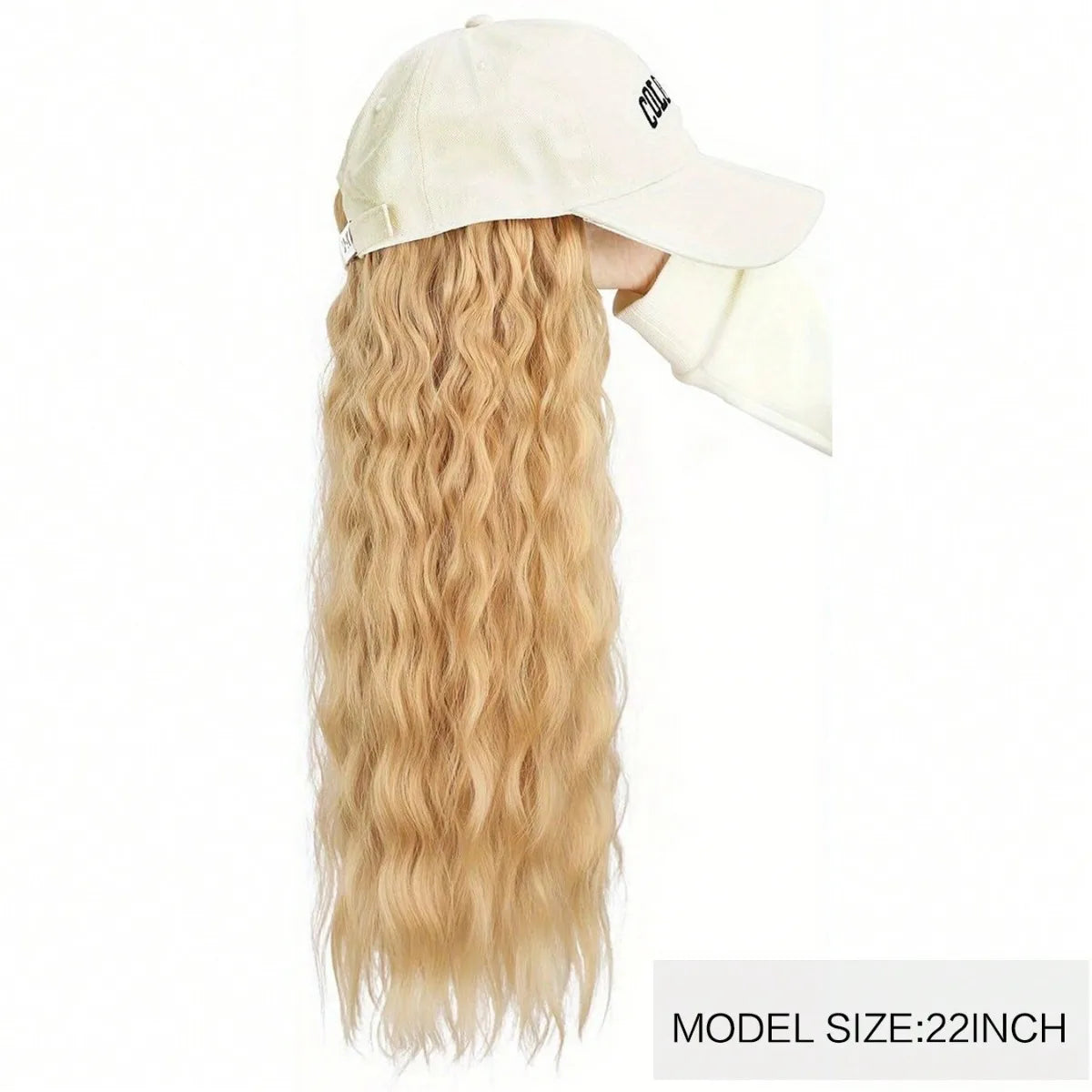Hat Wigs Baseball Cap Synthetic Wigs With Short Bob Wavy Curly Hair Extensions Adjustable Wings That Attached Short Extensions
