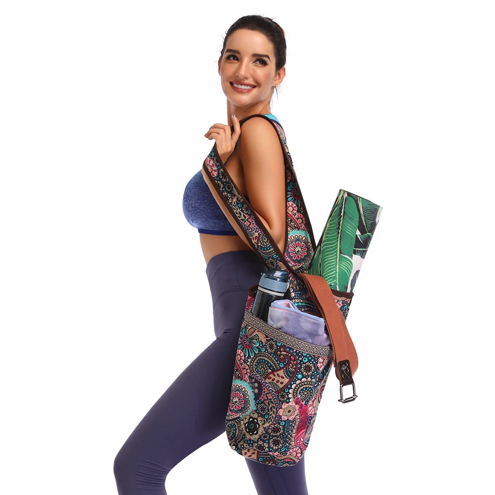 Yoga Mat Bag Women Gym Bag Tote Fitness Sports Large Capacity Travel Shoulder Bag Zipper Storage Bags Winter Ladies Wet Dry Pack