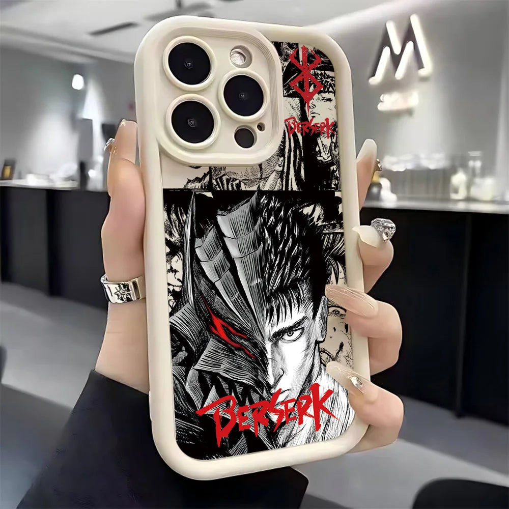 Anime Berserk Guts Phone Case for iPhone 17 16e 16 15 14 13 12 11 Air Pro Max Mini XR XS X 7 8 6 6s Plus Soft TPU Back Cover