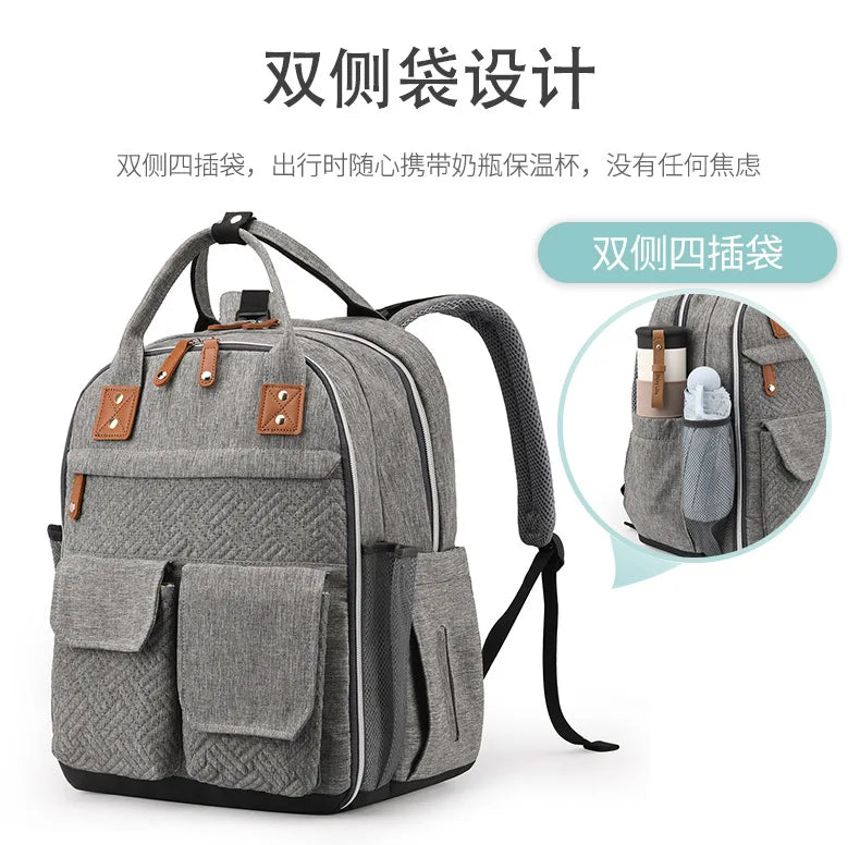 Diaper Bag Backpack for Stroller Waterproof Mummy Large Capacity Outdoor Travel Nappy Maternity Bag with Portable Changing Pad