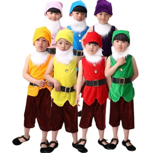 2025 Halloween Carnaval Cosplay vêtements noël Performance sept nains Costume pour enfants Costumes de noël pour enfants