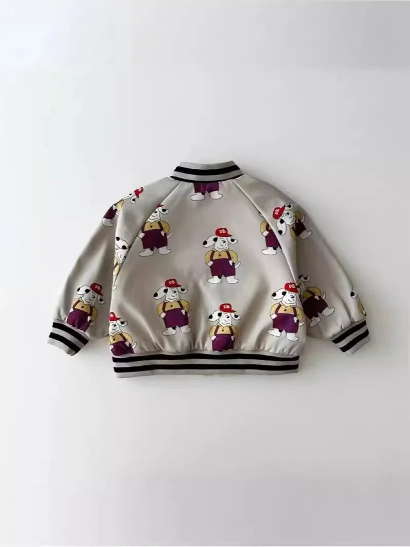2025 Autumn New Baby Long Sleeve Coat Fashion Kids Boys Baseball Uniform Cotton Girls Casual Reversible Jacket Children Clothes