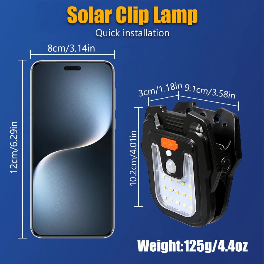 9900LM Solar Garden Outdoor Lights Clip Light Motion Sensor Waterproof Camping Lamp Rechargeable for Landscape Garden Decoration