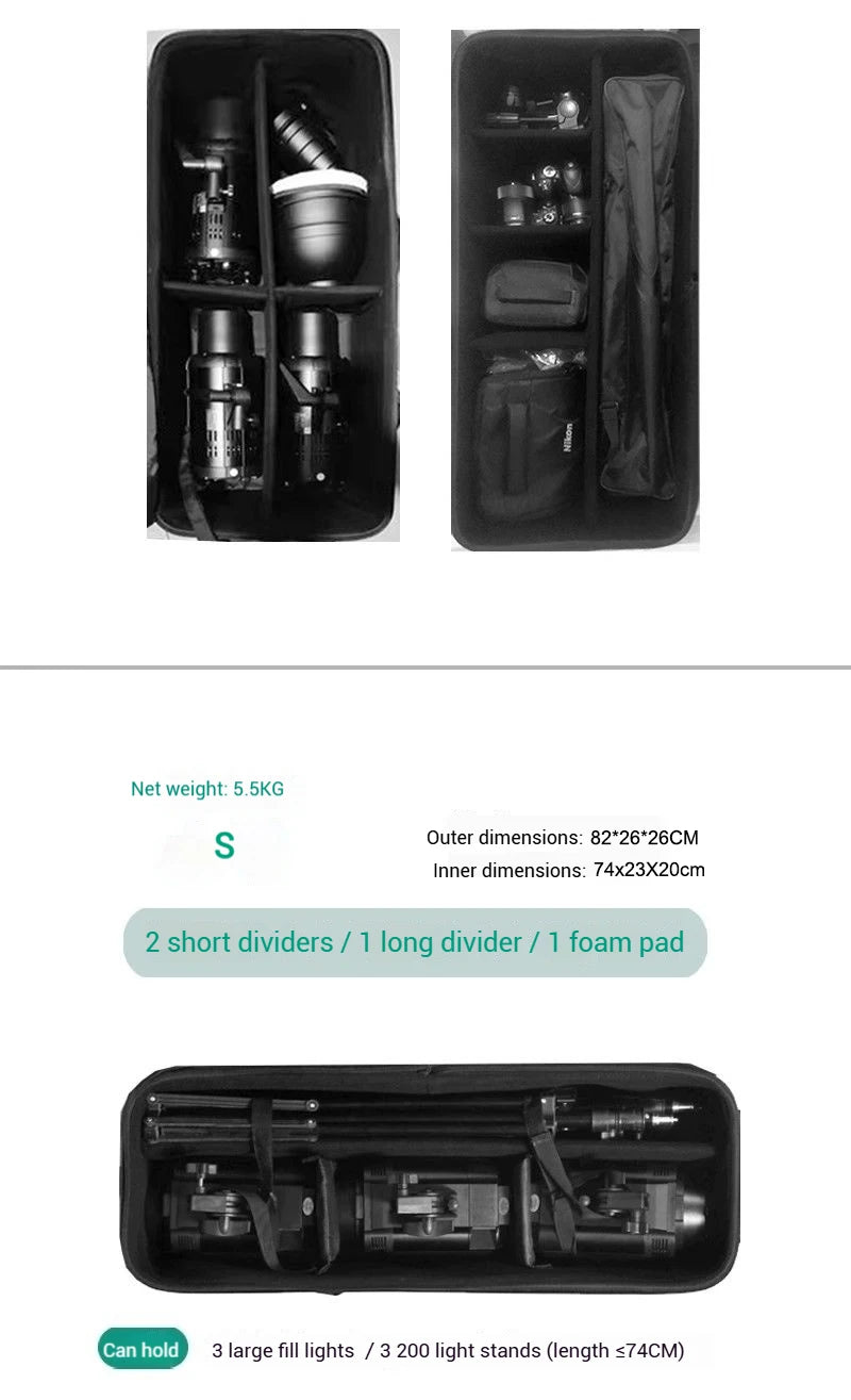 Photography Equipment Storage Luggage Photography Equipment Trolley Light Stand Tripod Outdoor Photography Storage Luggage