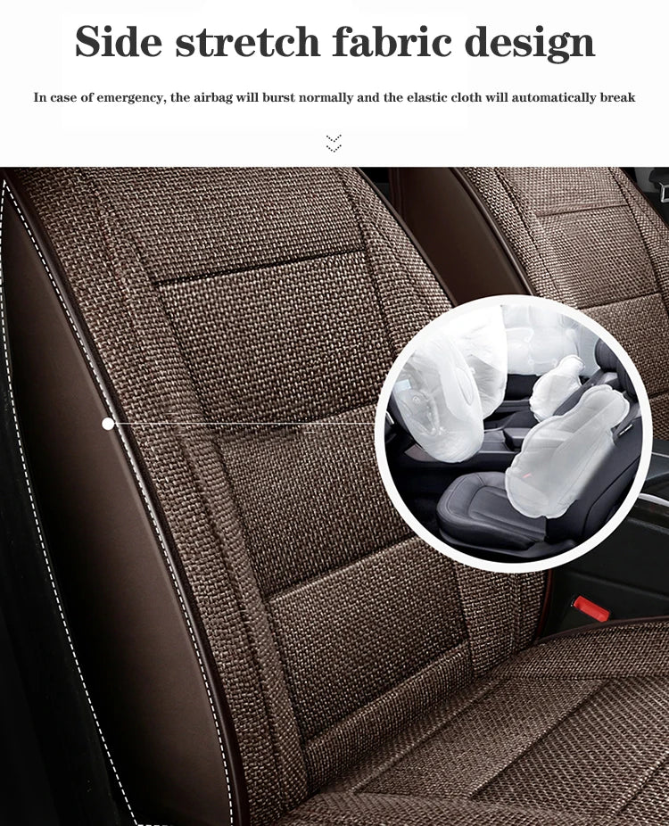 Universal Flax Car Seat Cover For Suzuki Grand Vitara SX4 Swift Ignis Auto Accessories Interior Breathable Protector Pads 차량용품