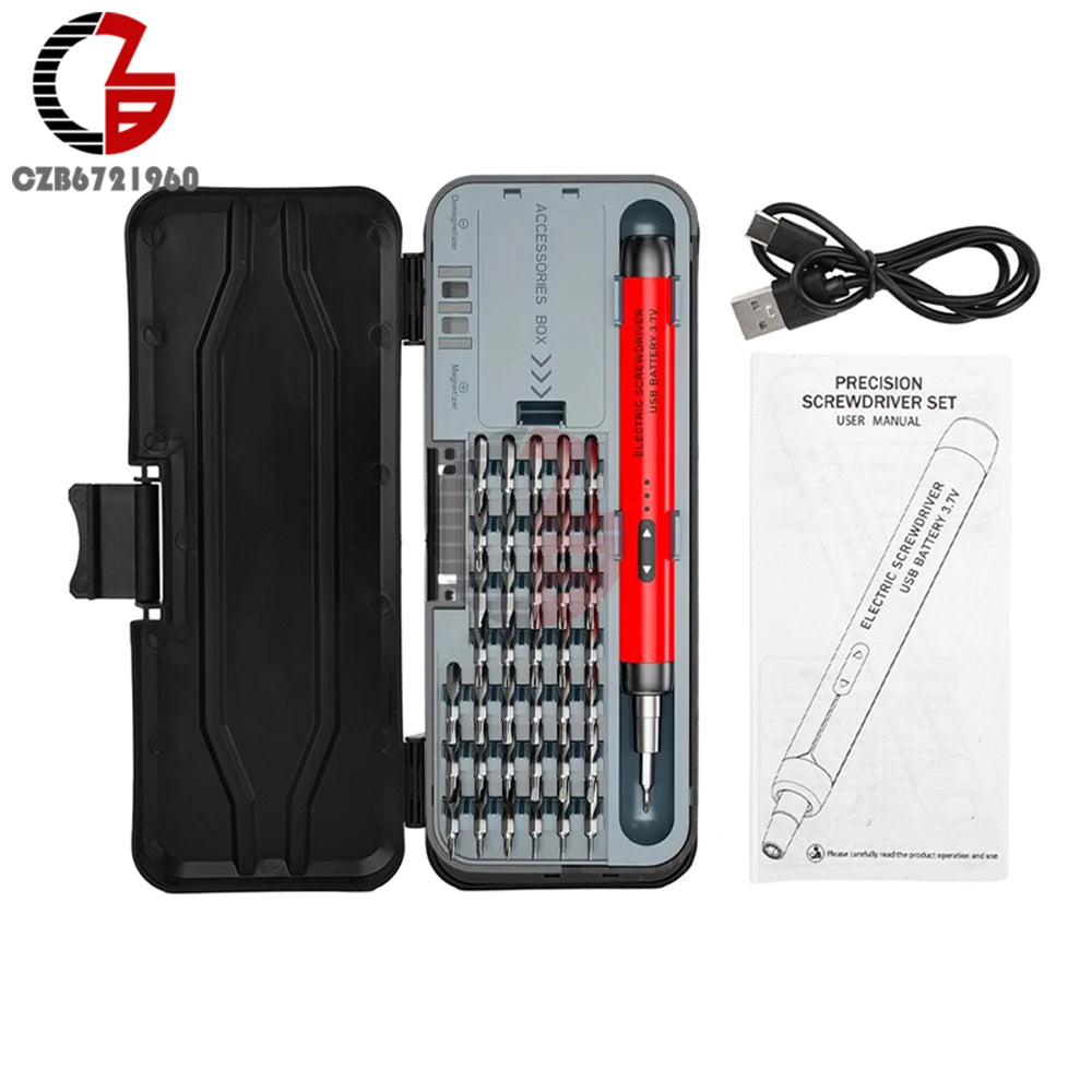 USB Electric Screwdriver Set High Torque Screwdriver Power Tool Mini Drill Bits Precision Screwdriver Head Kit Home Repair Tools