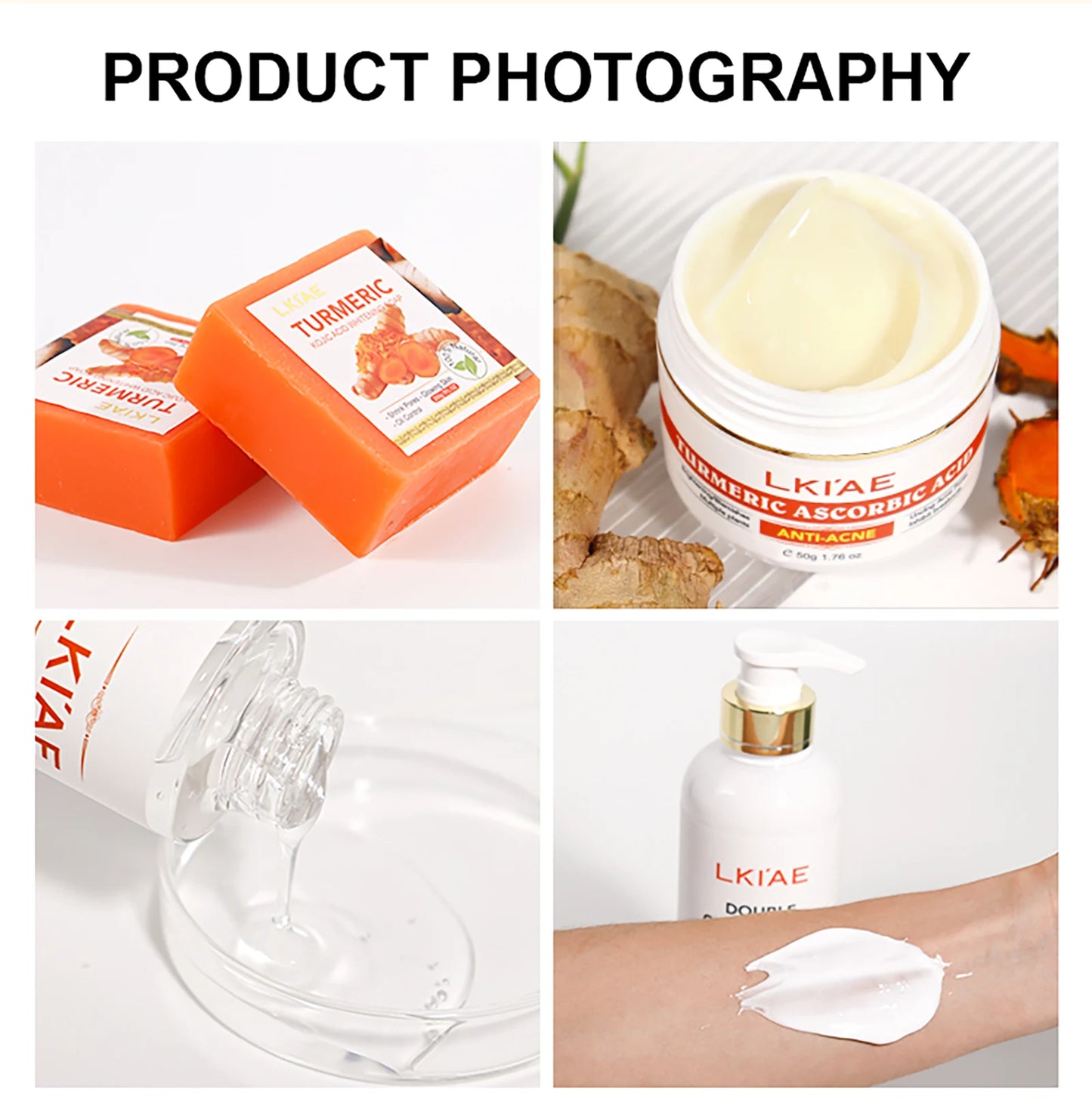 AILKE Whitening and Acne Removal Skin Care Set, With Glutathione, Vitamin C, Aloe Vera, Moisturizes, Evens Skin Tone