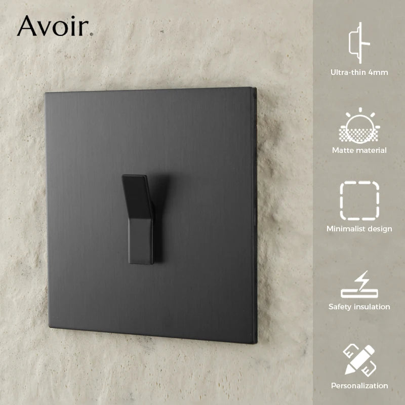 Avoir Wall Push Button Switch Y Type On Off Rocker Switches 2Way Power Scoket Gray Europe UK Electric Outlets Home Improvements