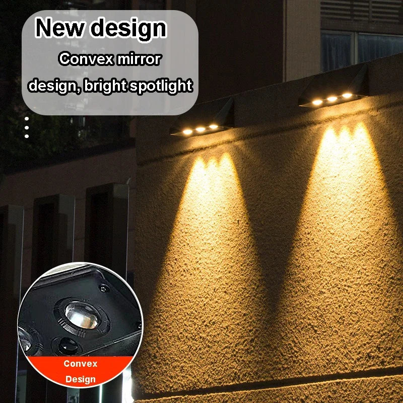 Solar Wall Lamp Outdoor Waterproof Garden Light for Mailbox Address House Number Sign Facades and Landscape Decorative Lighting