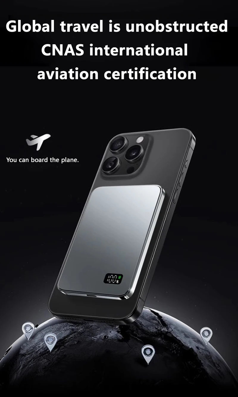 Lenovo 30000mah High-capacity Magnetic Wireless Fastcharging Powerbank Lightweight Portable For Air Travel With External Battery