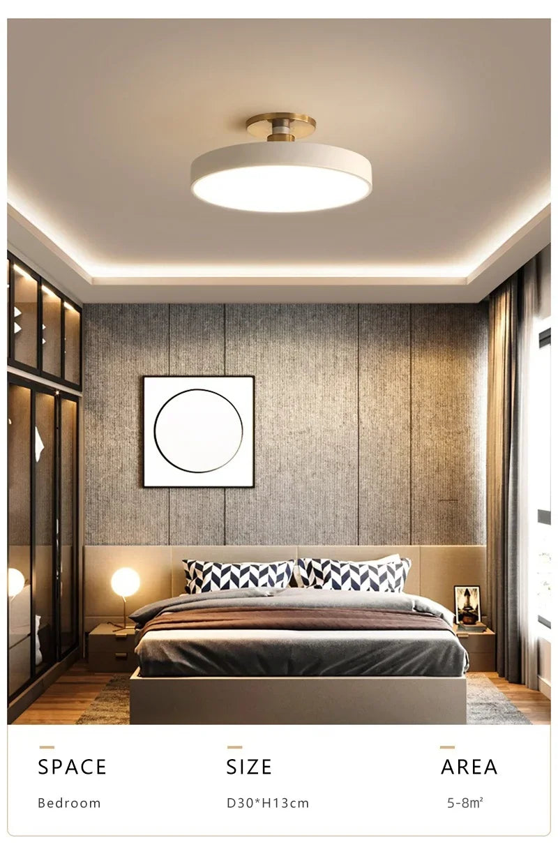 Modern LED Ceiling Light Nordic Macaron Circular Pendant Light Children's Room Dining Room Study Room Interior Decoration Light